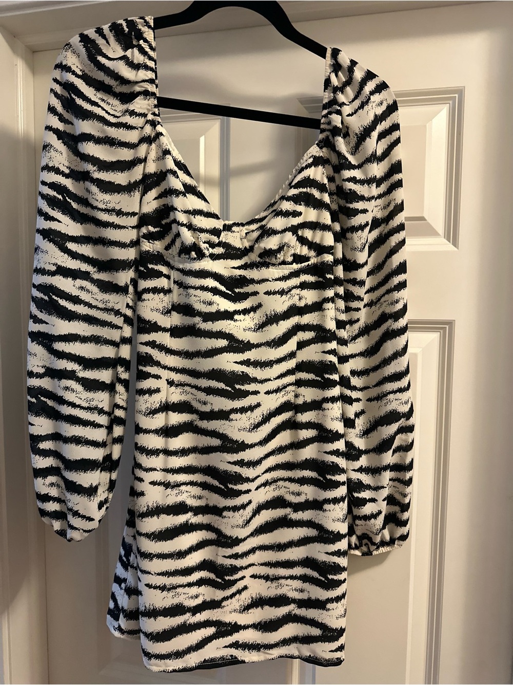South Moon Under Black and White Zebra Print Mini Dress